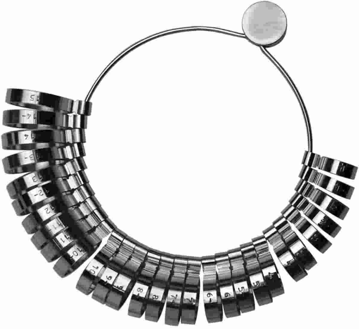 Wide Ring Sizer Gauge Set with sizes and half sizes for measuring ring size at home